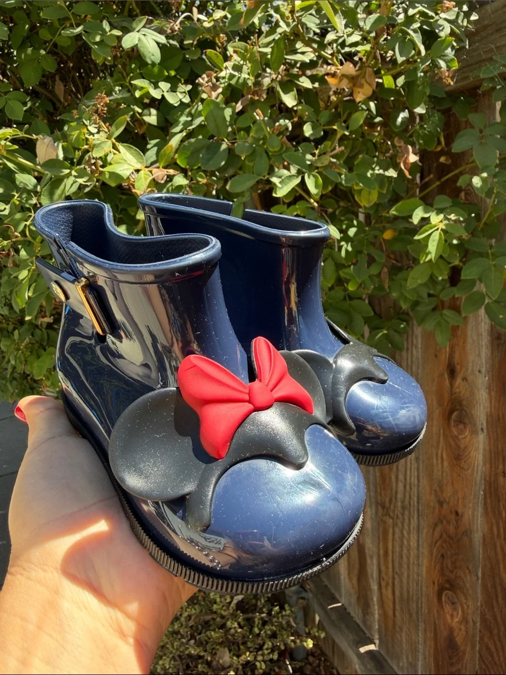 MINI MELISSA DISNEY 'MM EARS' RAIN BOOTS. Size 9.